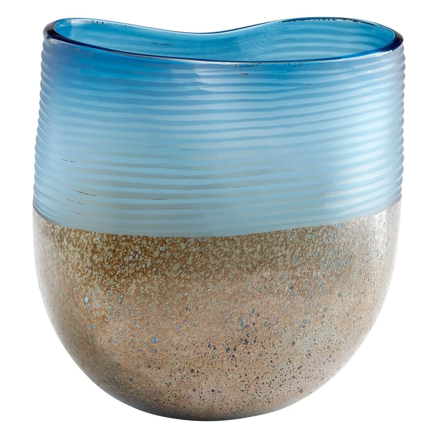 Cyan Design 10344 Europa Vase - Blue And Iron Glaze - Wide