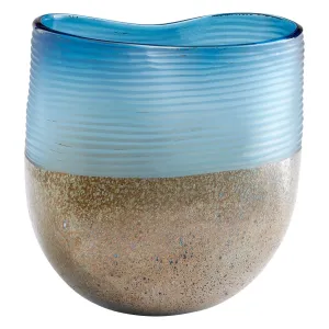 Cyan Design 10344 Europa Vase - Blue And Iron Glaze - Wide