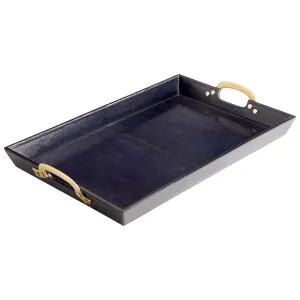 Cyan Design 10718 McQueen Tray - Blue And Antique Brass