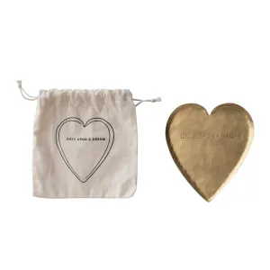 Decorative Hammered Brass Heart Shaped Dish