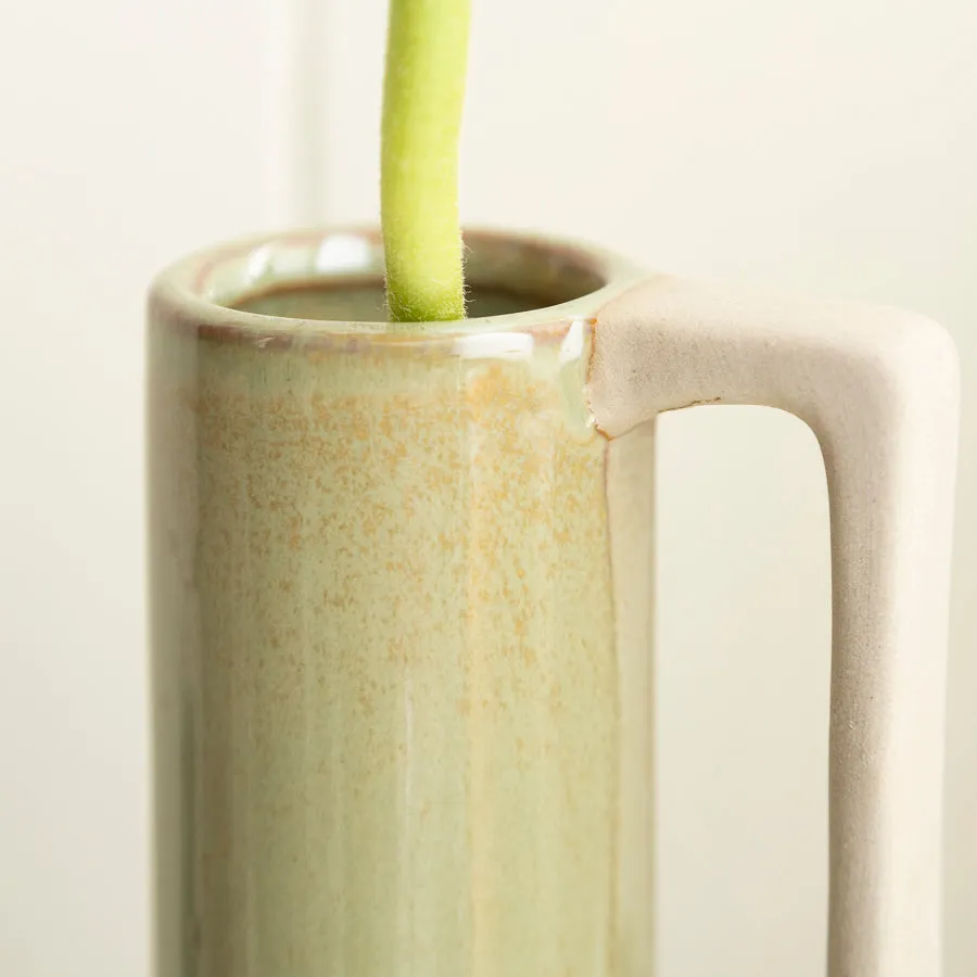 Elegant Ceramic Jug Vases - Sage Green