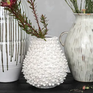 Embossed Stoneware Formed Vase