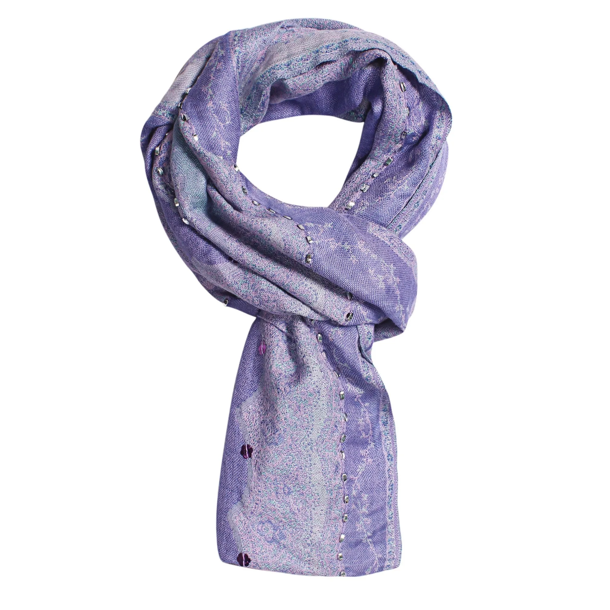 Enchanting Lavender Paisley Jacquard Scarf