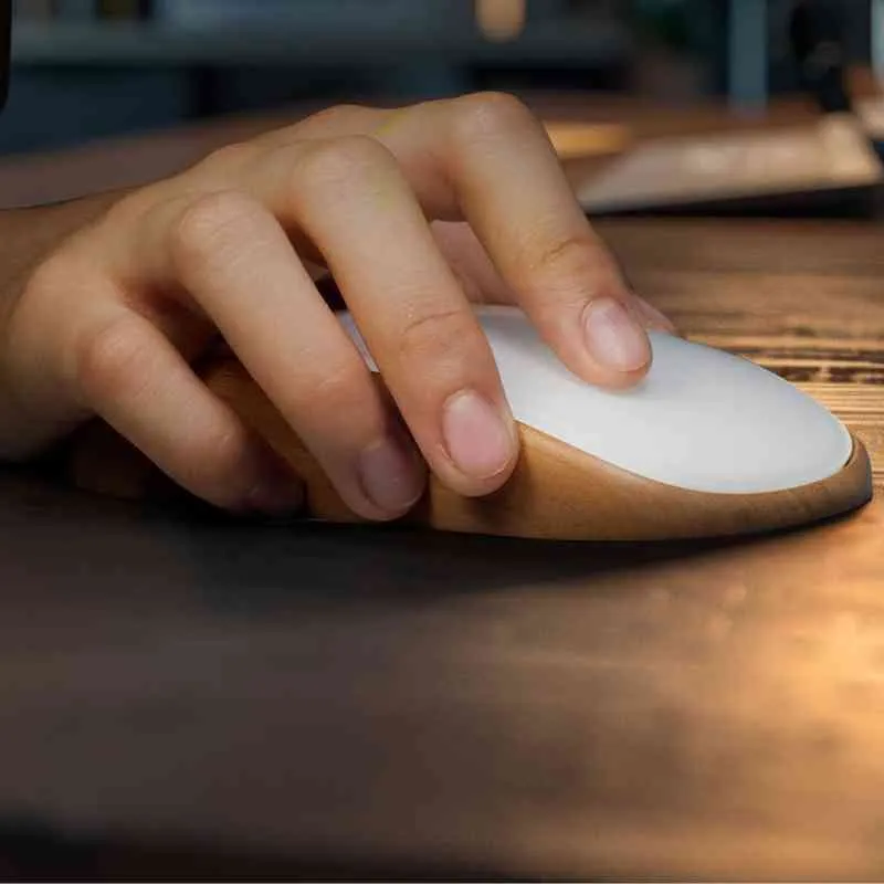 Ergonomic Apple Magic Mouse Base Tray Wood