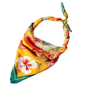 Flower Pattern Silky Scarf Wrap