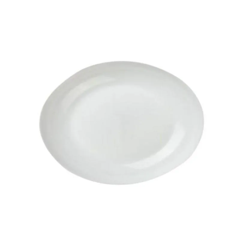 Golden Opal Diwali Plain White Oval Dish Small (Set of 6)