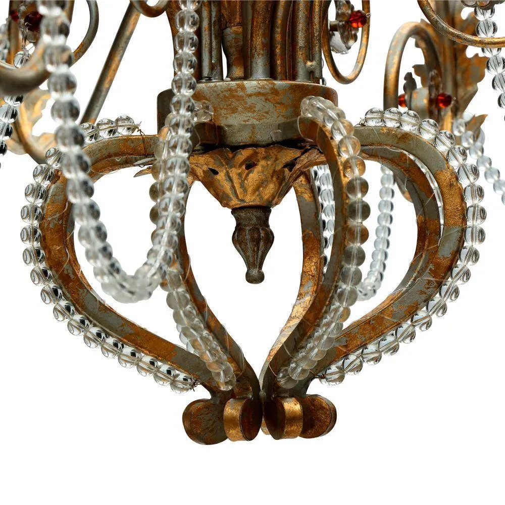 Hampton Bay Allure 8-Light 88-1/2 in. Hanging Silver and Gold Chandelier