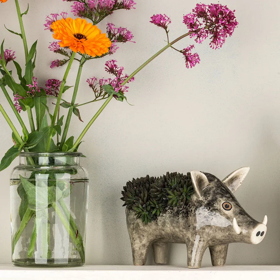 Handmade Ceramic Wild Boar Planter