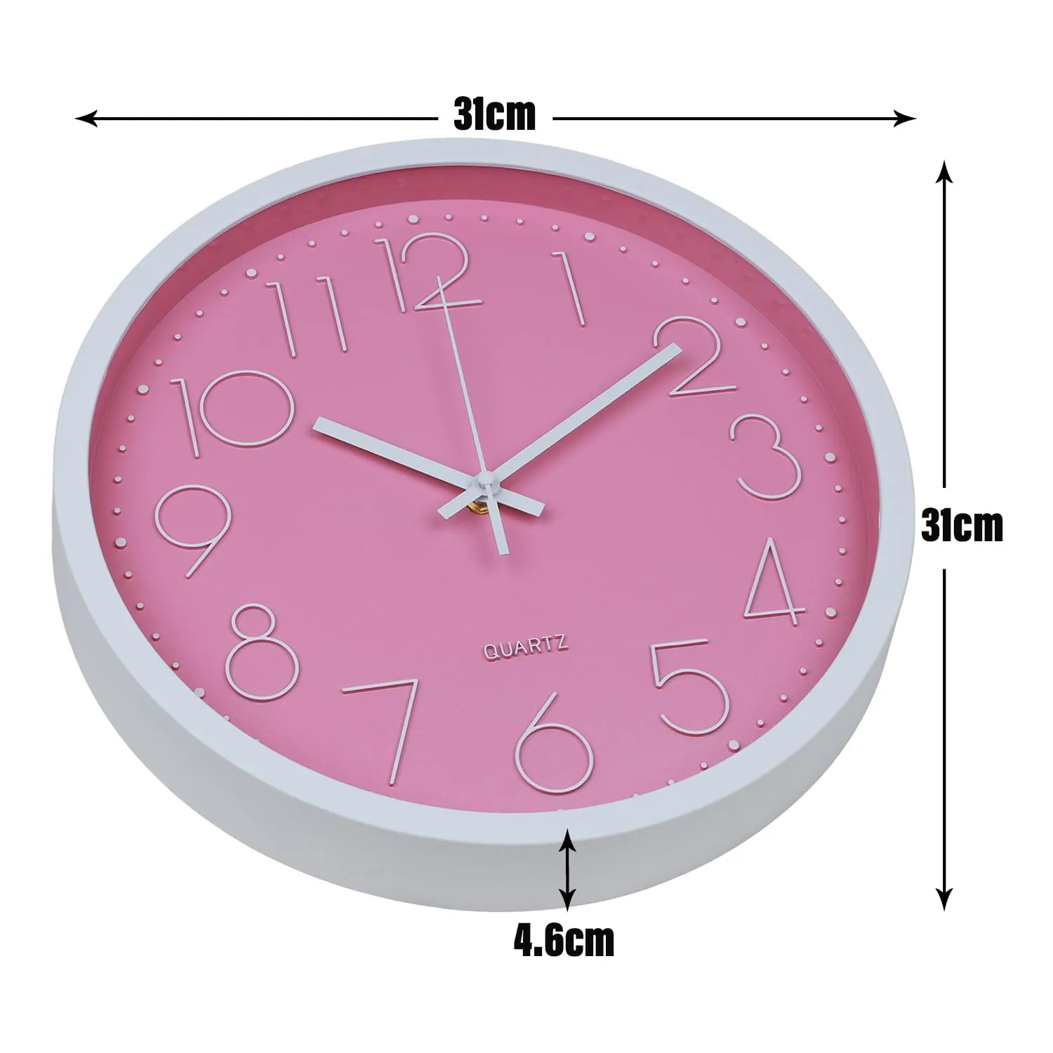 Homestic Wall Clock | Fancy Watch Wall Clocks | Office Wall Clock | Clock for Living Room | Clock for Bedroom | Clock for Hall | Machinery-Quartz | 12 Inch | 2019-E Pink