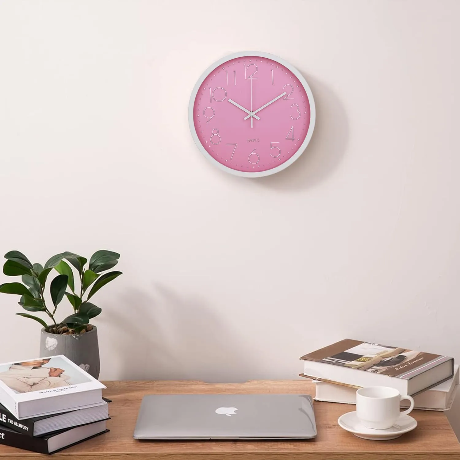 Homestic Wall Clock | Fancy Watch Wall Clocks | Office Wall Clock | Clock for Living Room | Clock for Bedroom | Clock for Hall | Machinery-Quartz | 12 Inch | 2019-E Pink