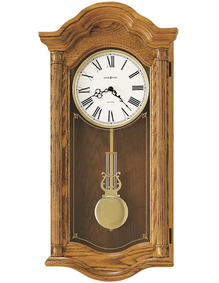 Howard Miller Lambourn II Pendulum Wall Clock - Dual Chime - Golden Oak Finish