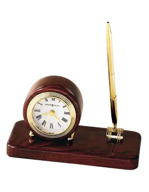 Howard Miller Roland Desk Clock with Pen & Wooden Base