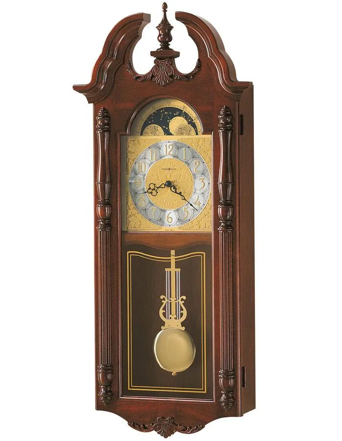 Howard Miller Rowland Pendulum Wall Clock - Dual Chime - Decorative Moon Phase