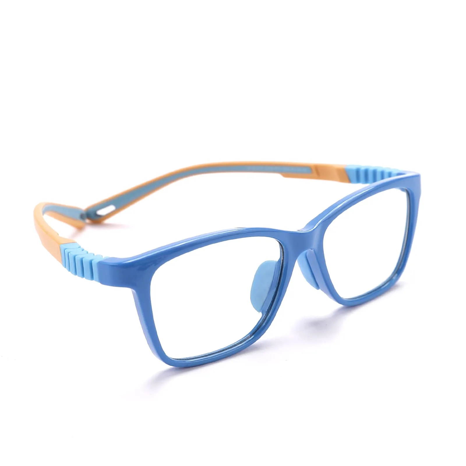 Intellilens | Zero Power Blue Cut Computer Glasses | Anti Glare, Lightweight & Blocks Harmful Rays | UV Protection Specs | For Boys & Girls | Blue | Wayfarer | Small