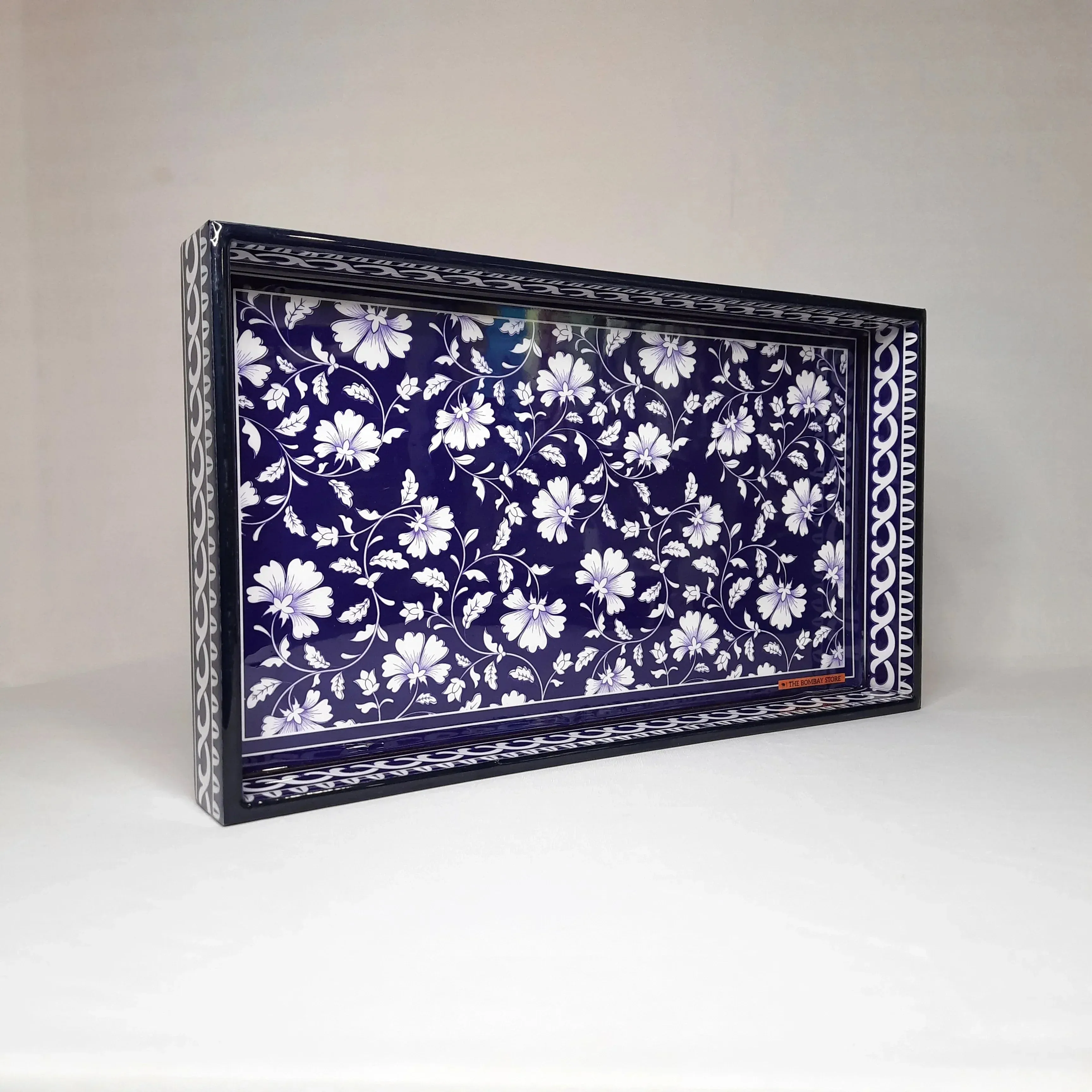 Jaipur Blue Pottery Tray Small By India Kreations Decor