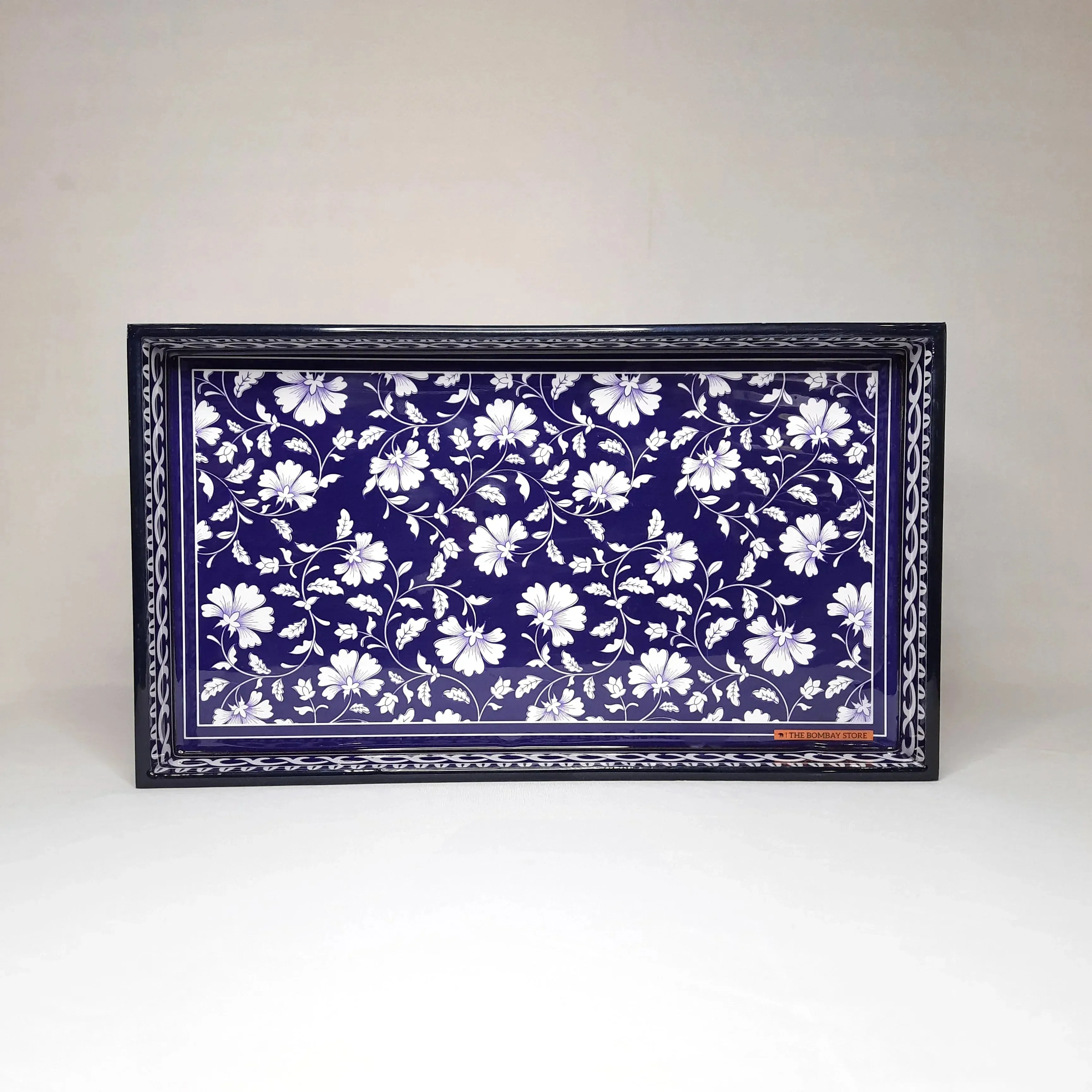 Jaipur Blue Pottery Tray Small By India Kreations Decor