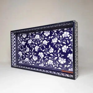 Jaipur Blue Pottery Tray Small By India Kreations Decor