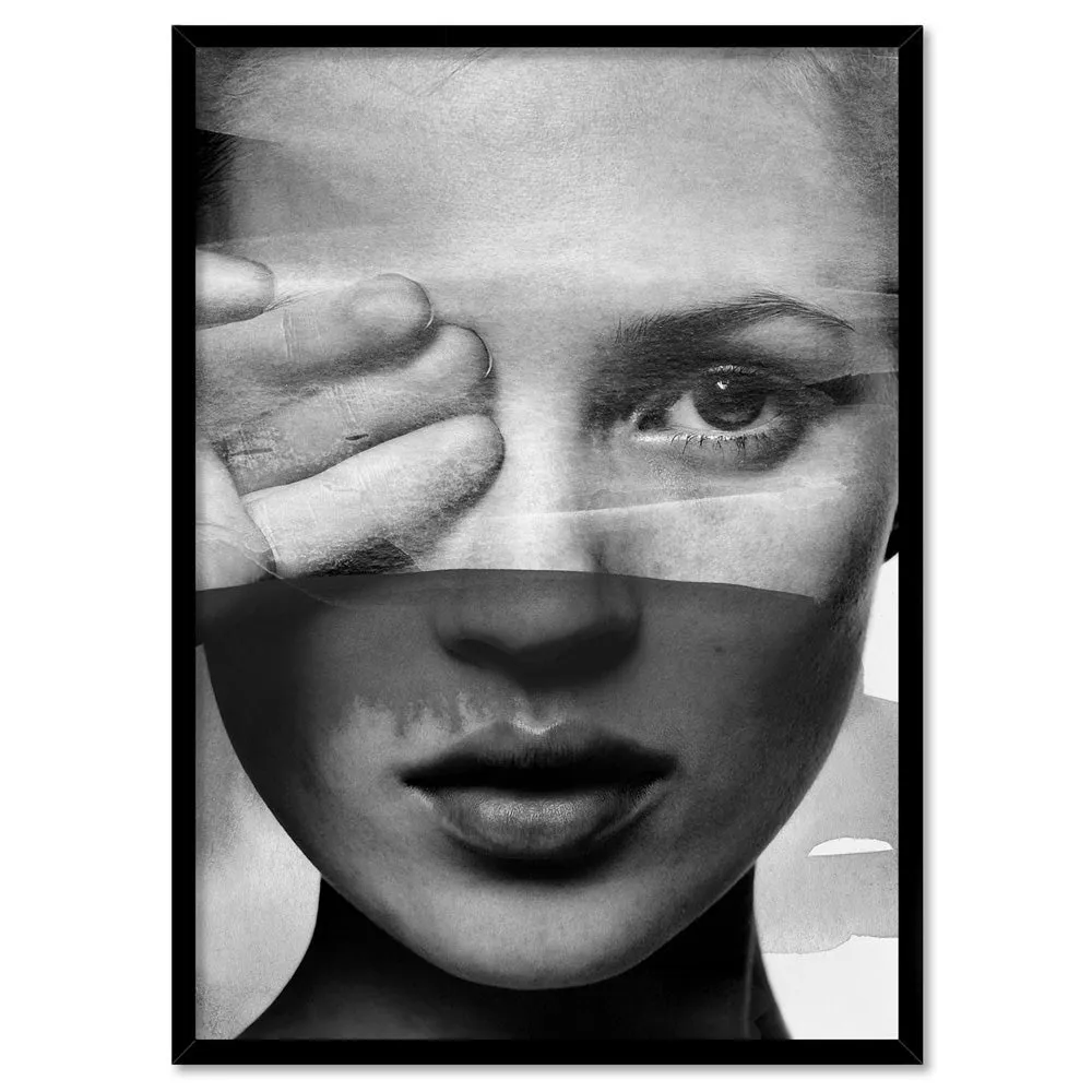 Kate with Veil Black and White - Art Print