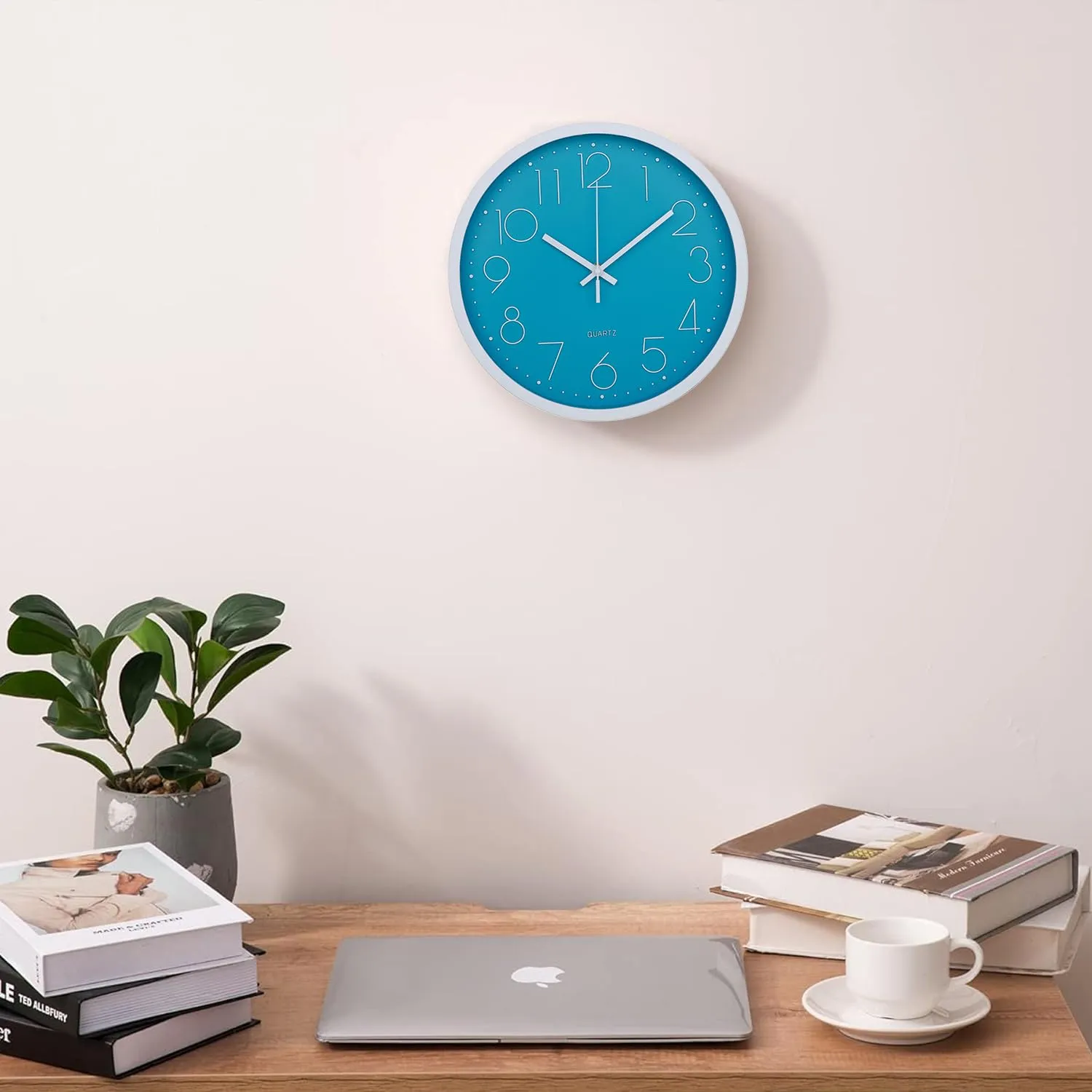 Kuber Industries Wall Clock | Fancy Watch Wall Clocks | Office Wall Clock | Clock for Living Room | Clock for Bedroom | Clock for Hall | Machinery-Quartz | 12 Inch | 2019-Sky Blue