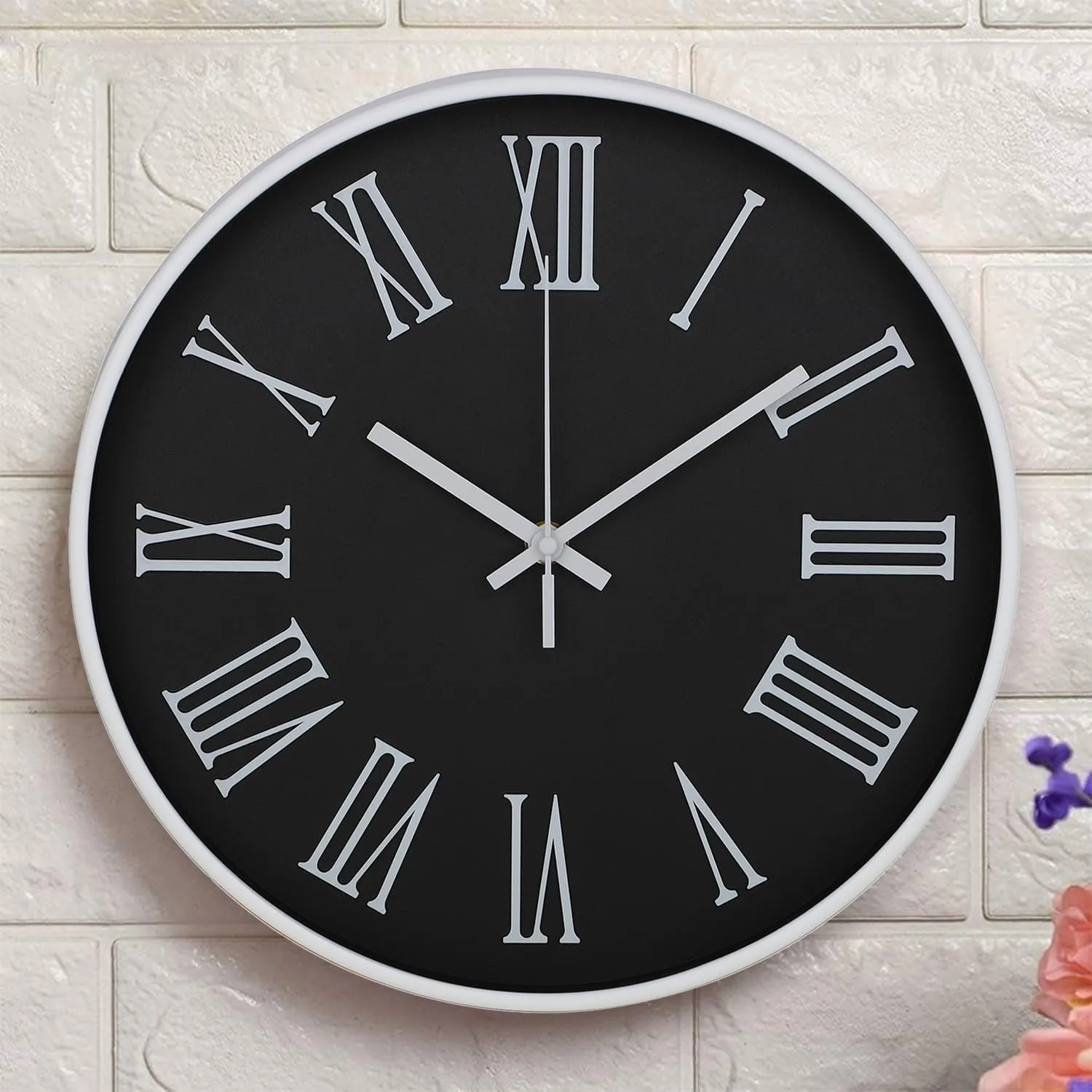 Kuber Industries Wall Clock | Fancy Watch Wall Clocks | Office Wall Clock | Clock for Living Room | Clock for Bedroom | Clock for Hall | Machinery-Quartz | 12 Inch | F-Black & White