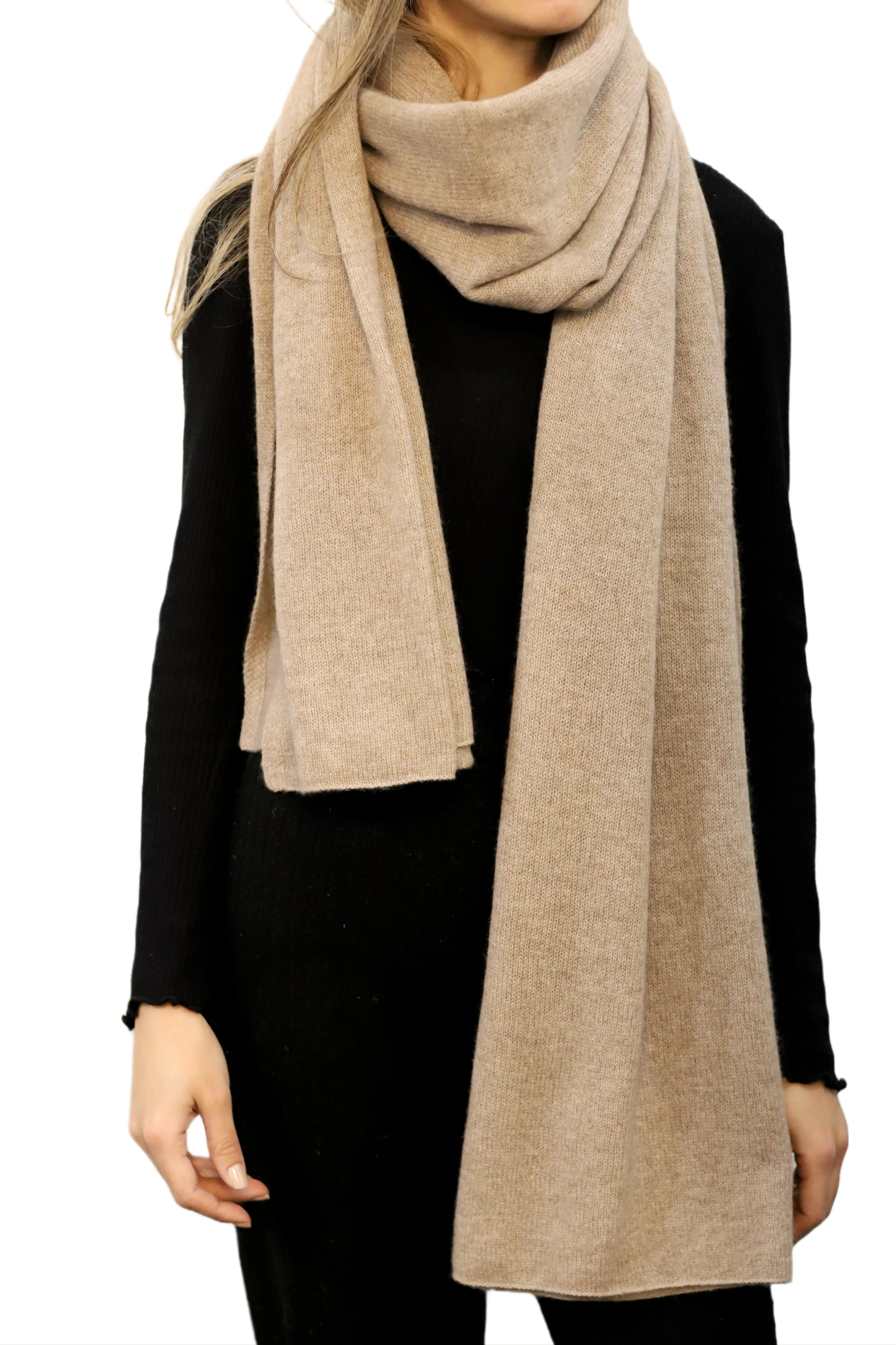 La Fiorentina SUPER SOFT Cashmere Blend Knit Shawl - Oatmeal