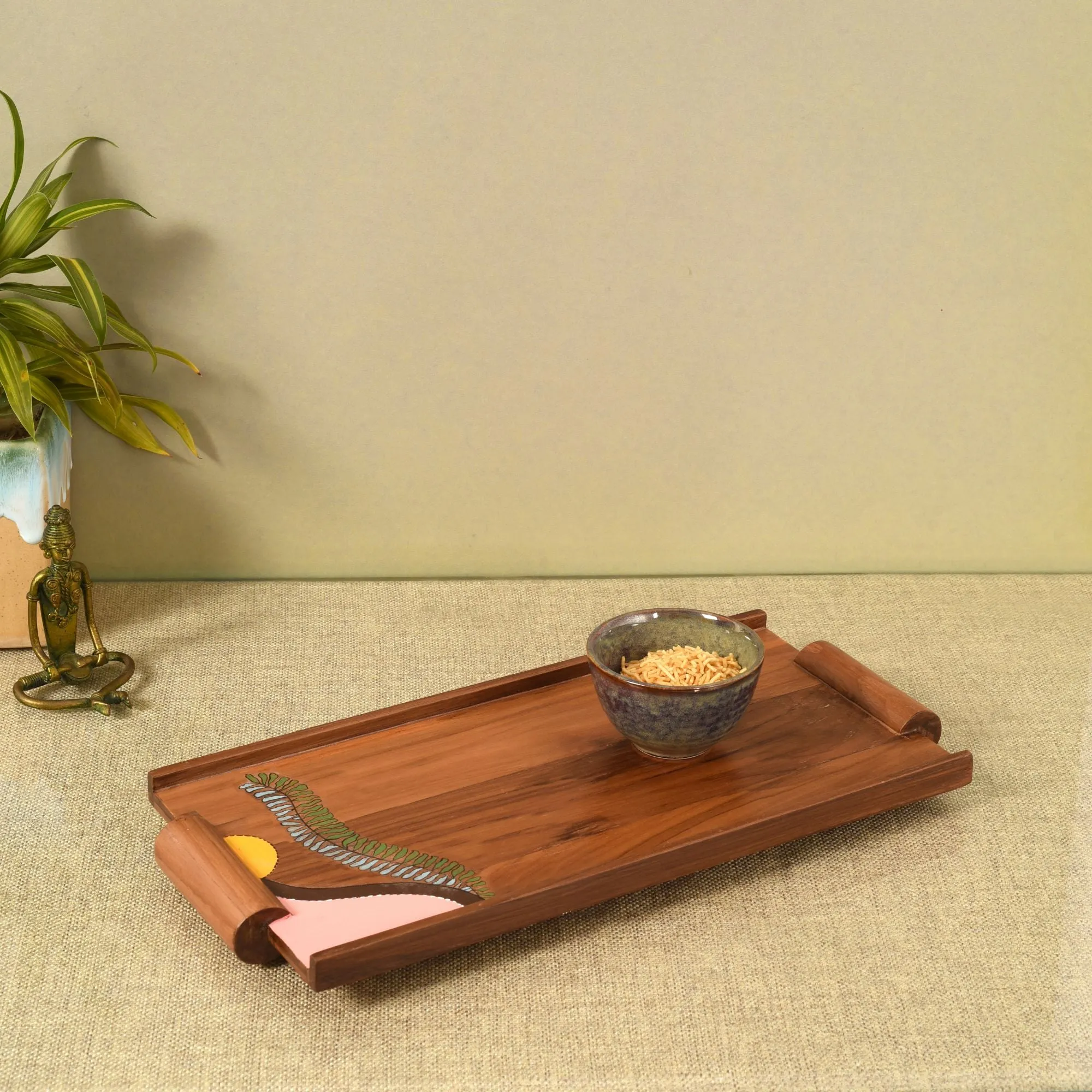 Leaf Patterns Rectangular Serving Trays (16.5x7.5x1)