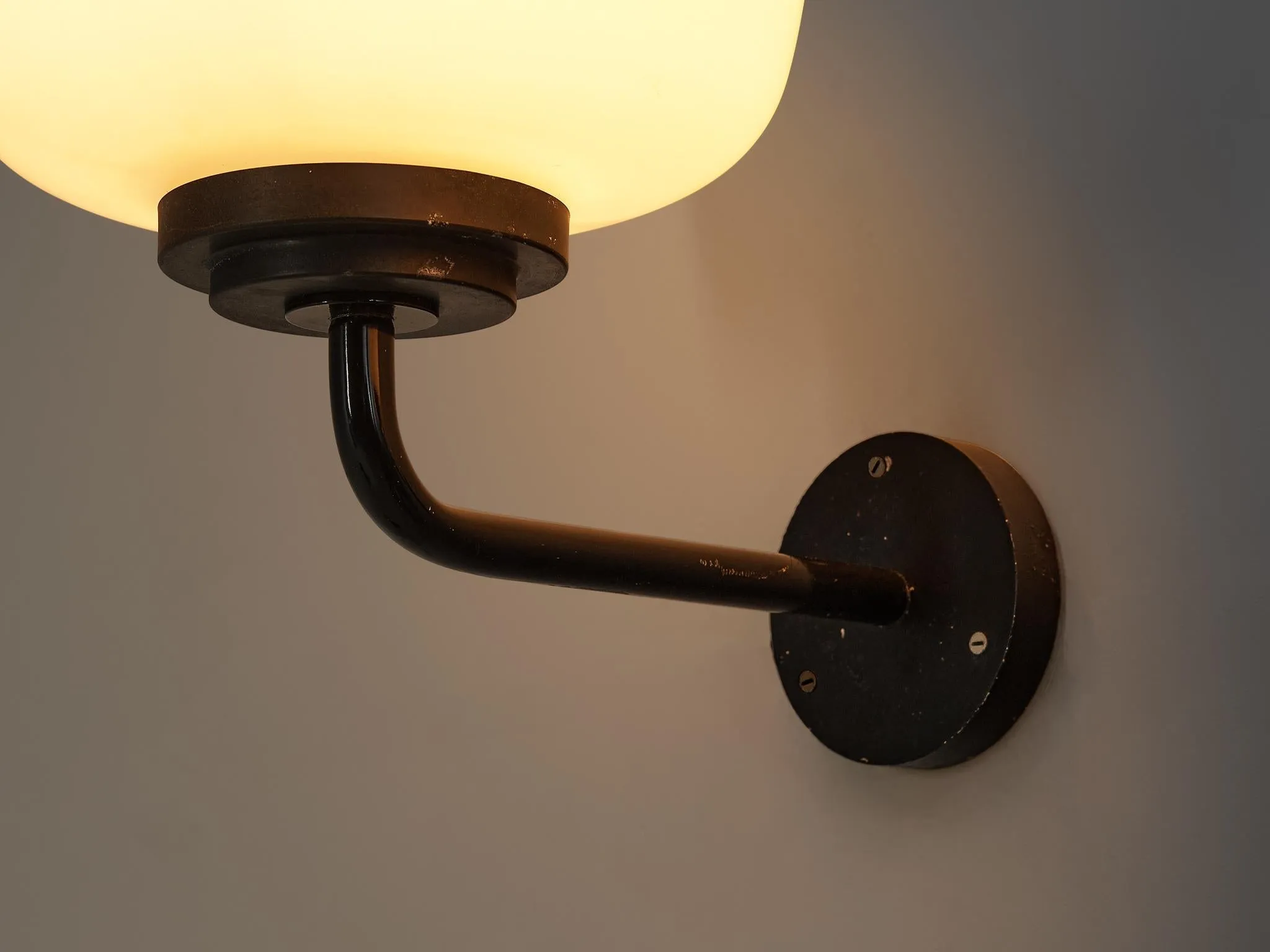 Lyfa 'Drabant' Wall Light in White Opaque Glass and Copper