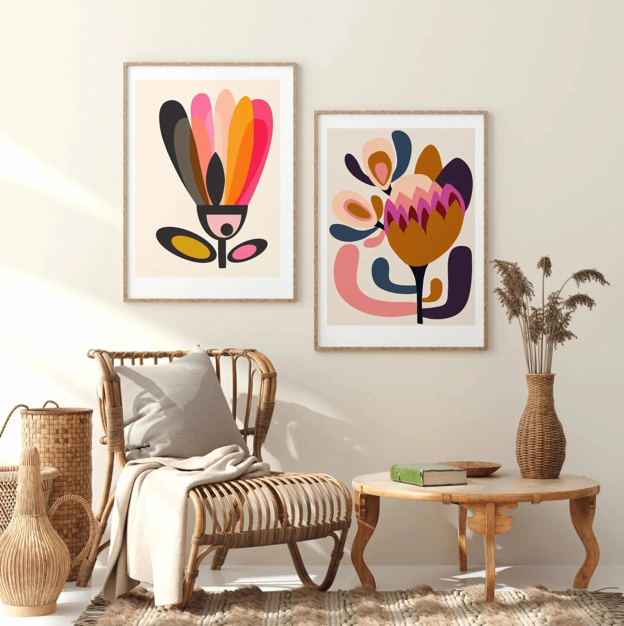 Mid Century Modern Wall Art Giclee Print Set