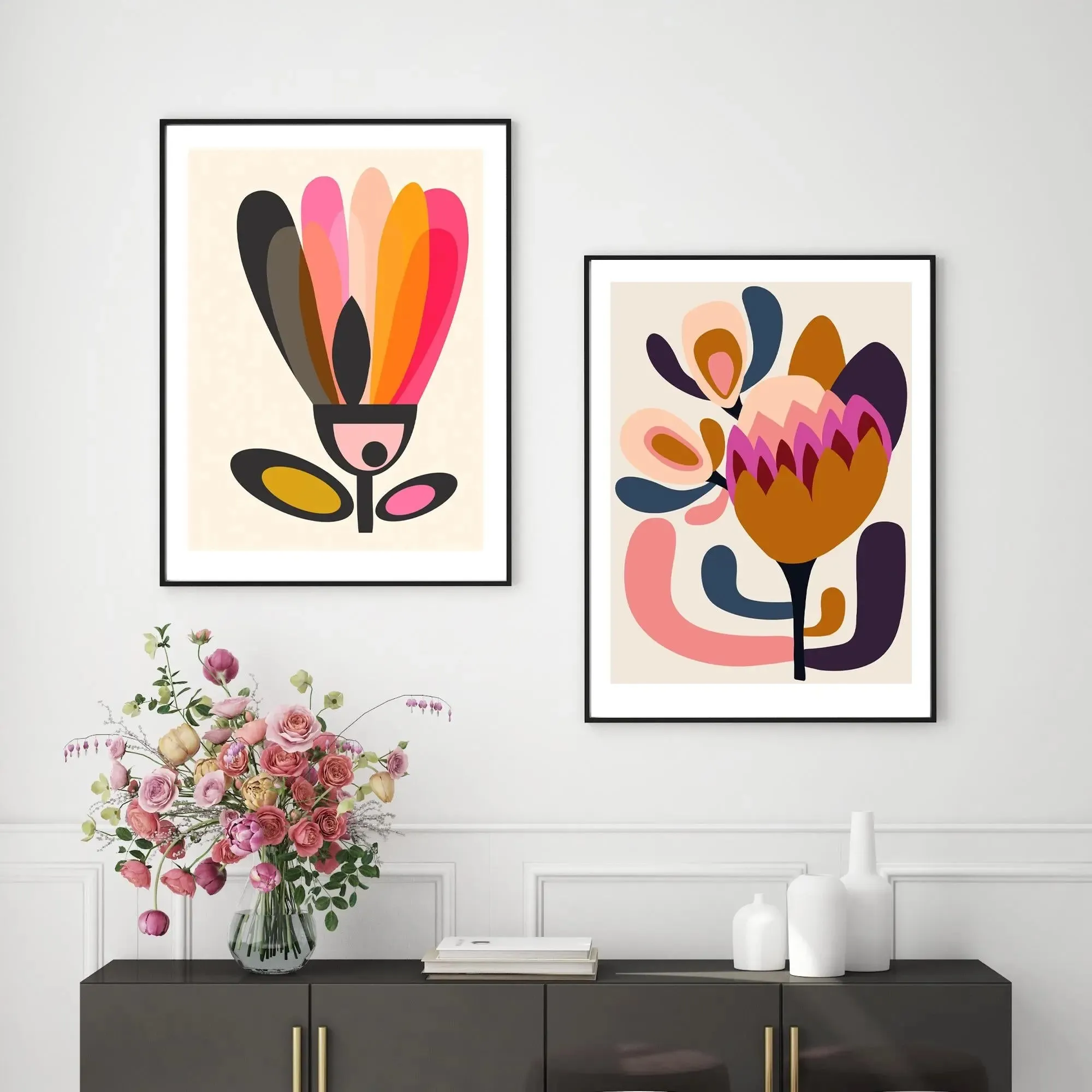 Mid Century Modern Wall Art Giclee Print Set