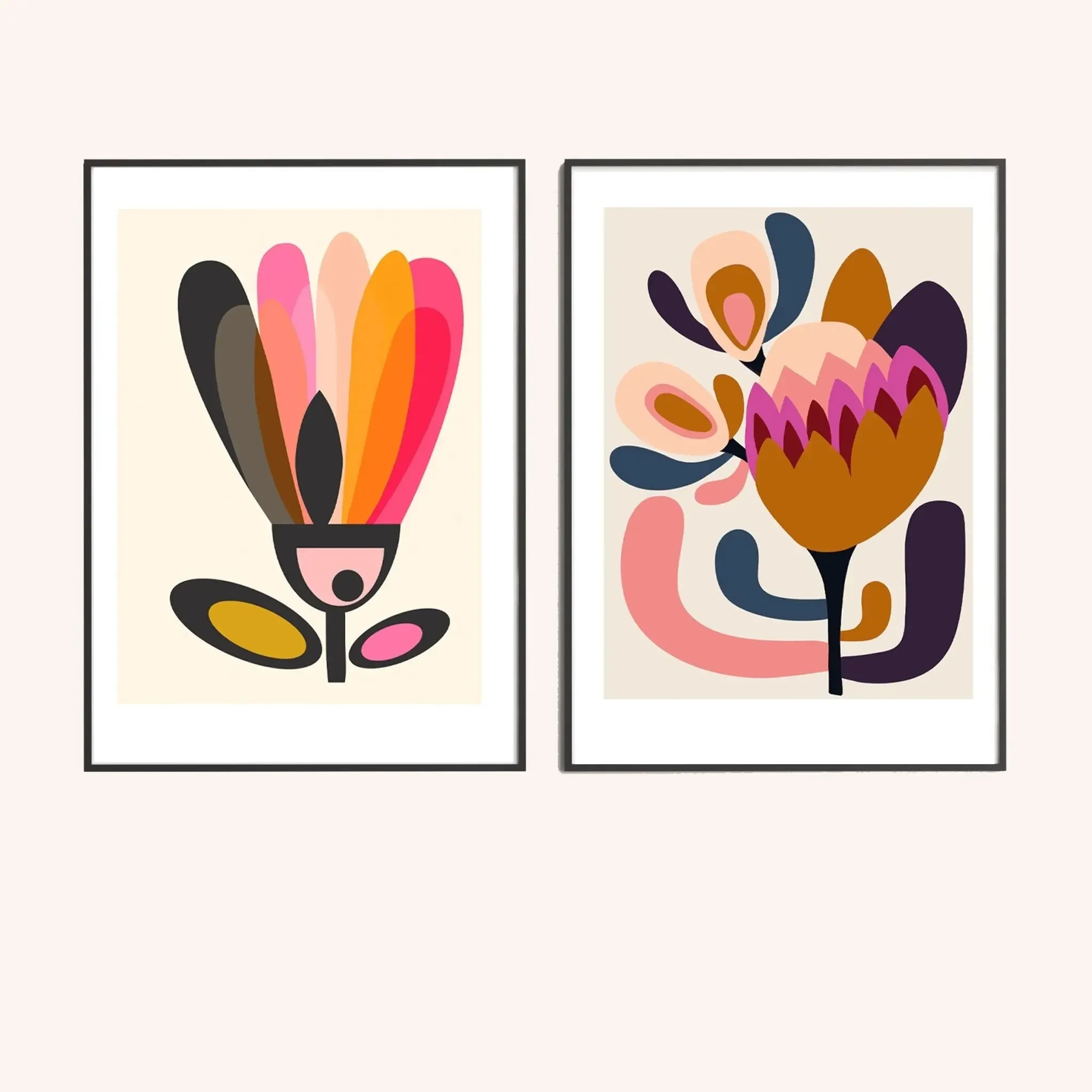 Mid Century Modern Wall Art Giclee Print Set