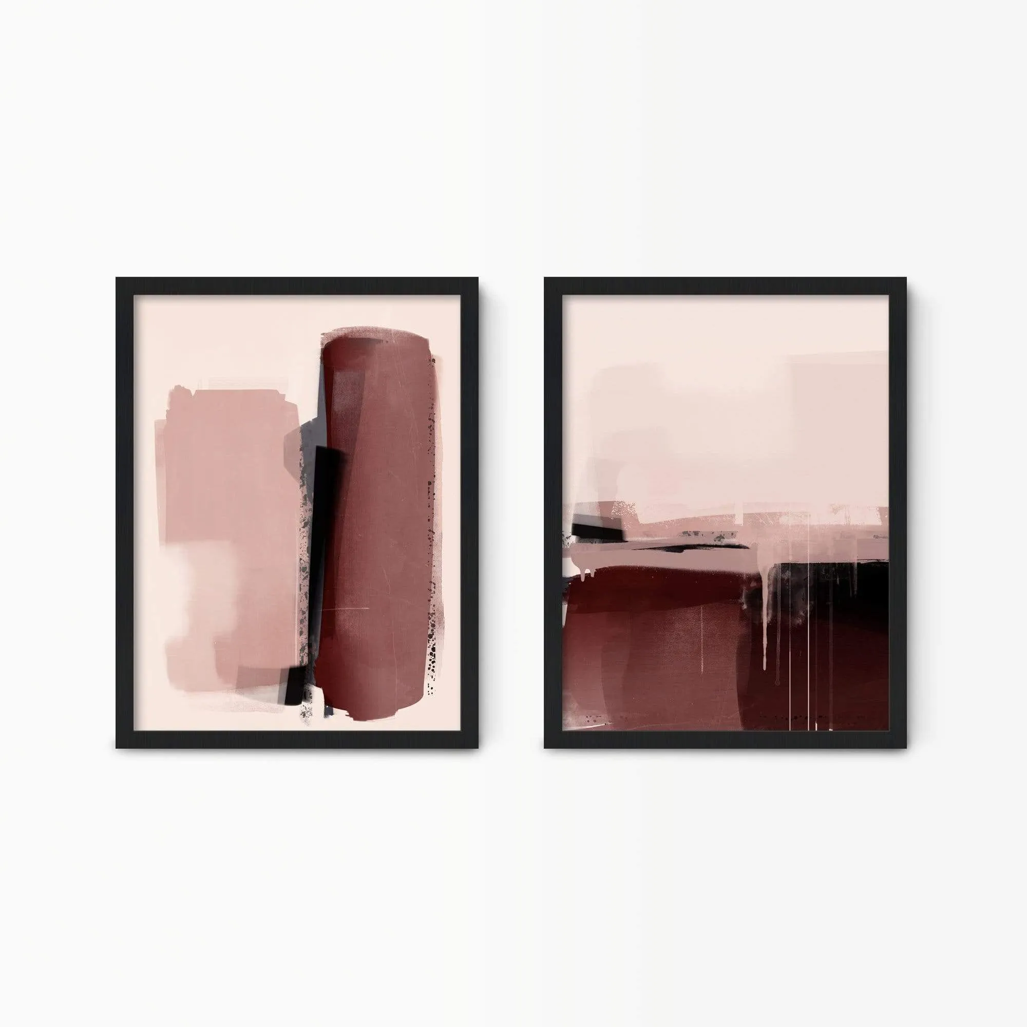 Minimal Pink Abstract Wall Art Set