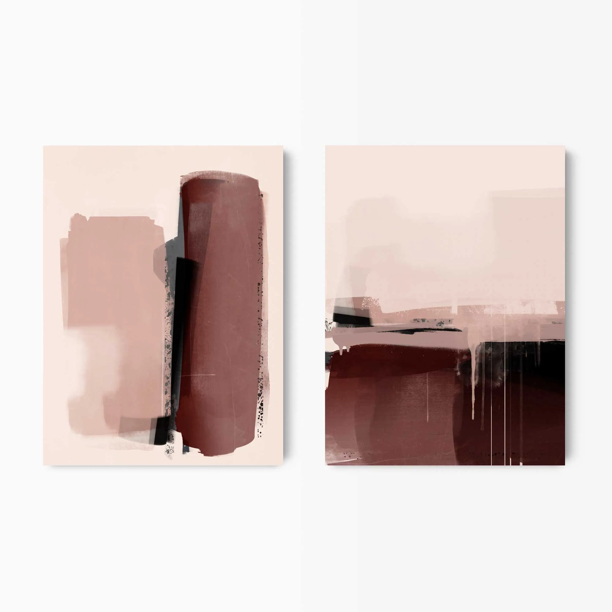 Minimal Pink Abstract Wall Art Set