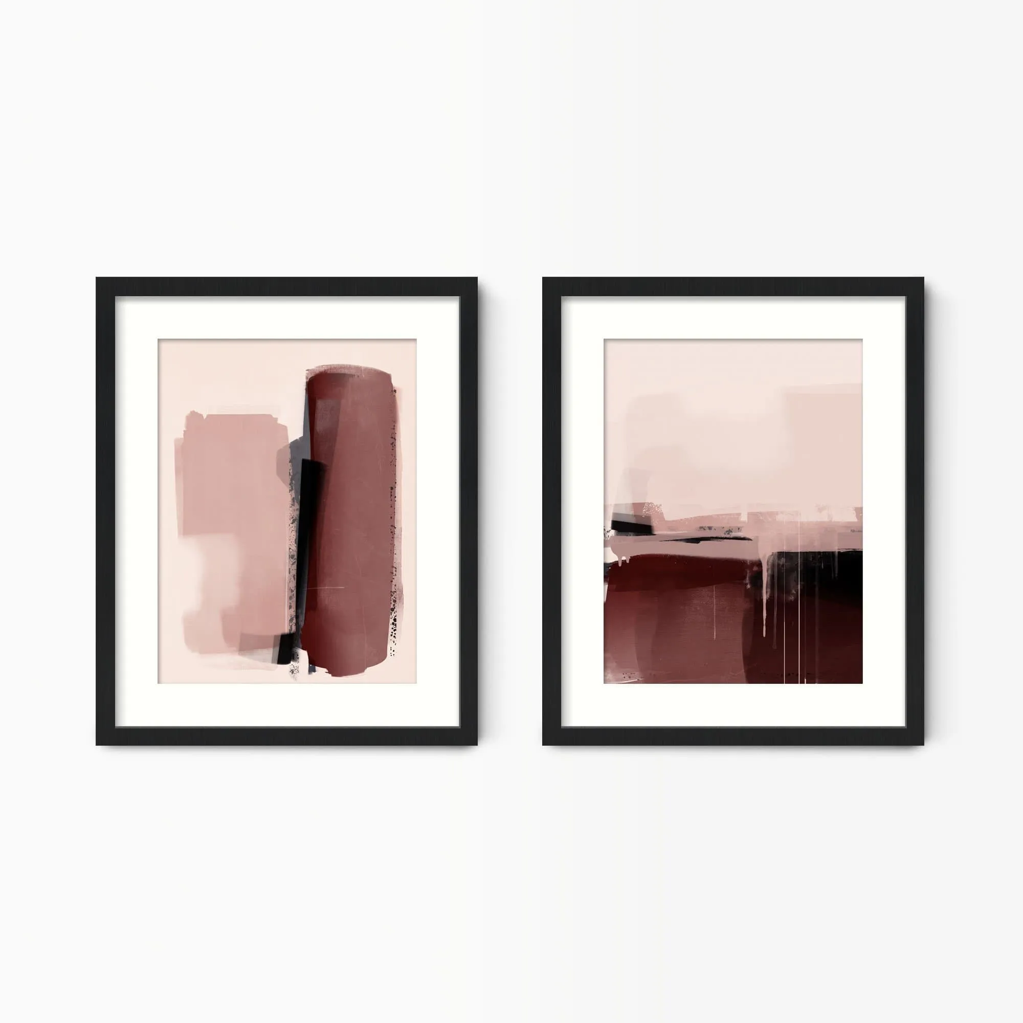 Minimal Pink Abstract Wall Art Set