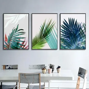 Minimalist Colour Leaves Wall Art (50x70cm Canvas Prints)