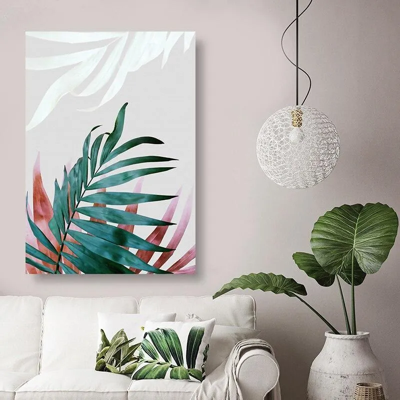 Minimalist Colour Leaves Wall Art (50x70cm Canvas Prints)