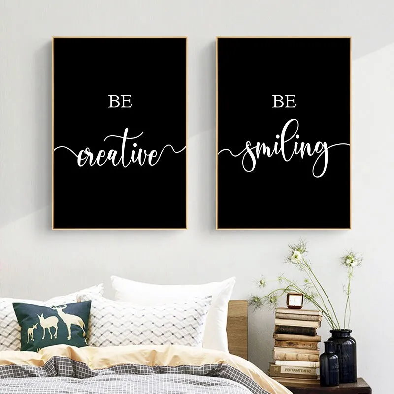 Minimalist Inspiring Quotations Posters Black & White Wall Art Fine Art Canvas Prints Motivational Pictures For Home Office Daily Mantra Signage