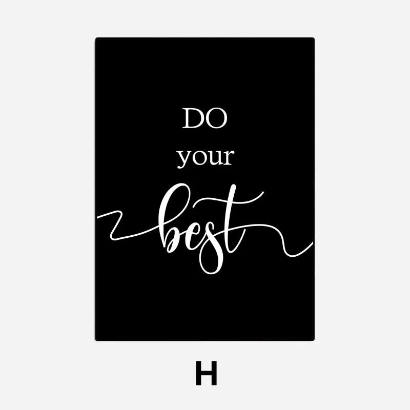 Minimalist Inspiring Quotations Posters Black & White Wall Art Fine Art Canvas Prints Motivational Pictures For Home Office Daily Mantra Signage