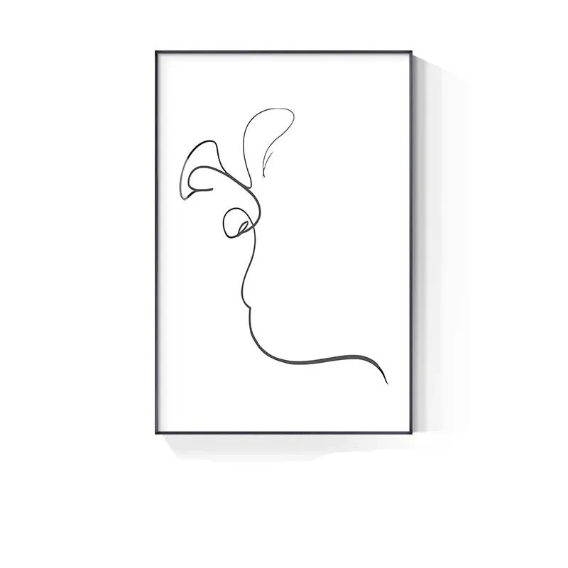 Minimalist Line Art Black White Poster Wall Art Fine Art Canvas Prints Simple Lifestyle Pictures For Bedroom Living Room White Wall Decor