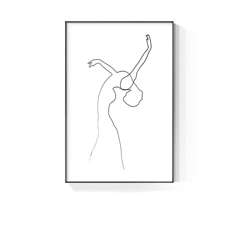 Minimalist Line Art Black White Poster Wall Art Fine Art Canvas Prints Simple Lifestyle Pictures For Bedroom Living Room White Wall Decor