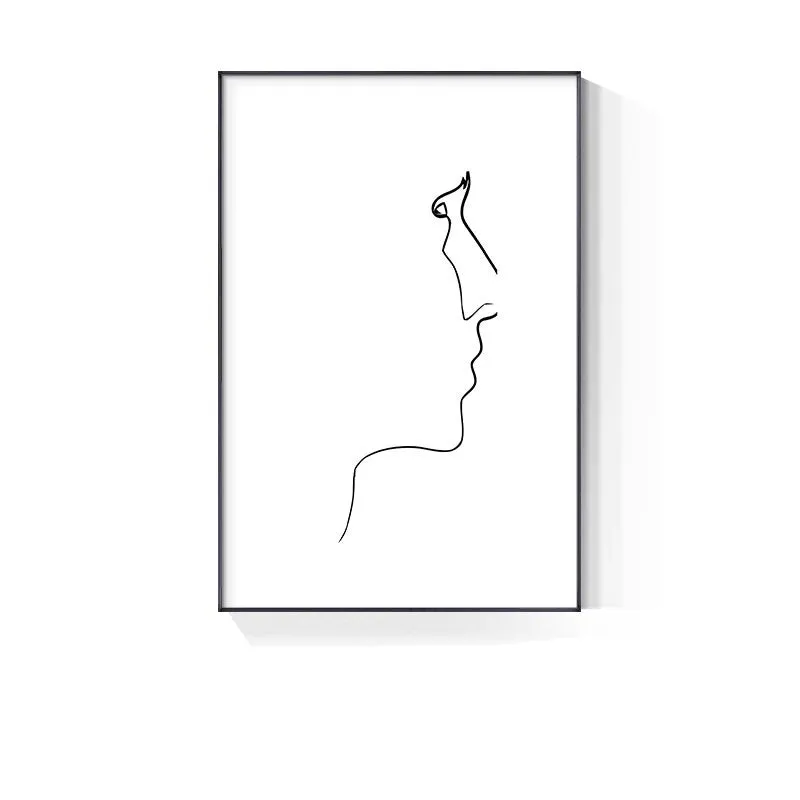 Minimalist Line Art Black White Poster Wall Art Fine Art Canvas Prints Simple Lifestyle Pictures For Bedroom Living Room White Wall Decor