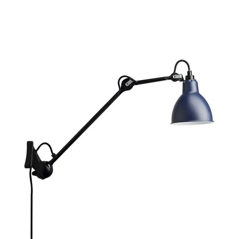 Modern Black/Gray Domed Wall Sconce Light with Adjustable Metallic Arm - 1 Head, 23.5" 8"/16" 8" Length