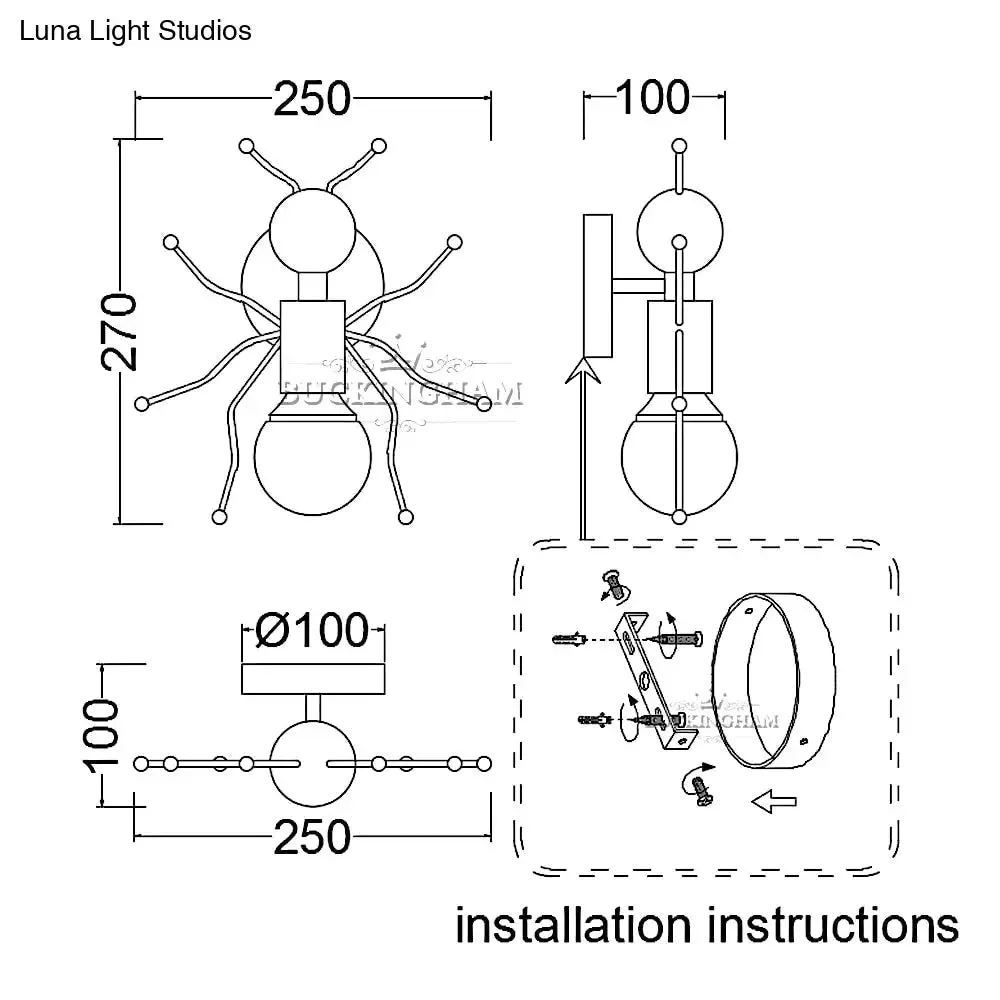 Modern Creative Minimalism Metal Robot Ants Lamps for Kids Baby Living room