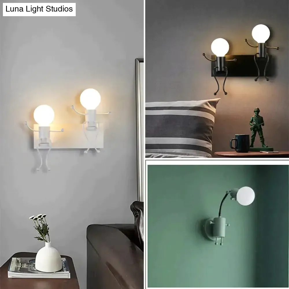 Modern Creative Minimalism Metal Robot Ants Lamps for Kids Baby Living room