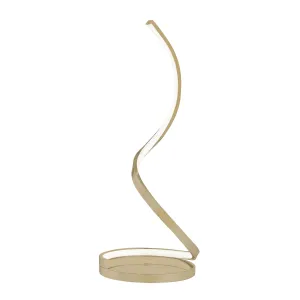 Modern Spiral Integrated LED Table Lamp, Gold