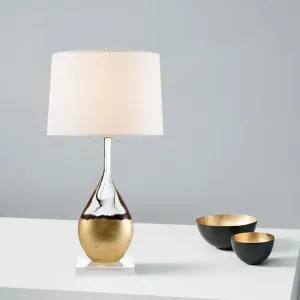 Modern White Crystal Night Table Lamp with Fabric Barrel Shade