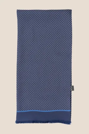 Navy Polka Print