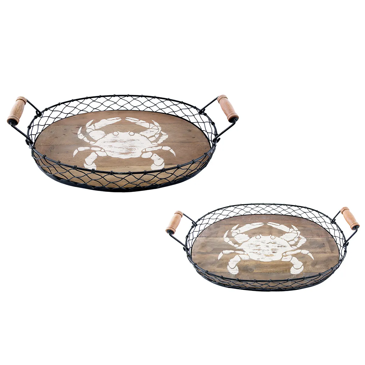 Nesting Trays with Crabs, Set of 2