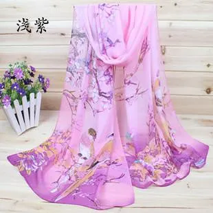 New 2016 Fashion Soft Thin Chiffon Silk Scarf Women Animal Bird printed Scarves Foulard Sjaal Cachecol Feminino