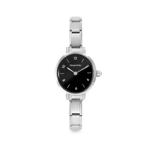 Nomination Composable Paris Watch, Black Oval, Cubic Zirconia, Stainless Steel