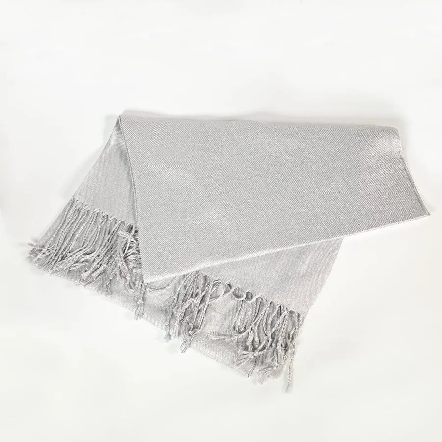 Pashmina Solid Color Shawl Wrap Scarf - Silver (1 unit)